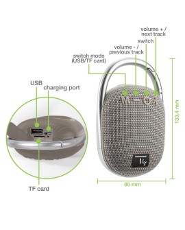 TECHLY GŁOŚNIK BLUETOOTH 5.3 BEZPRZEWODOWY 5W TWS