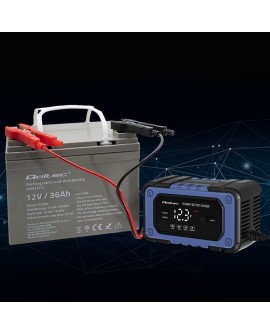 Qoltec 52483 Prostownik do akumulatora z funkcją naprawy | Inteligentna mikroprocesorowa ładowarka| 12V | 6A | LED | 4 tryby