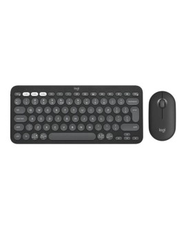 Logitech Pebble 2 Combo for Mac klawiatura Dołączona myszka RF Wireless + Bluetooth QWERTY Amerykański międzynarodowy Grafitowy