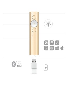 Logitech Spotlight pilot bezprzewodowy Bluetooth/RF Złoto