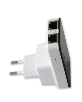 Techly I-WL-REPEATER2 router bezprzewodowy Fast Ethernet Czarny, Biały