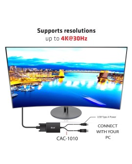 CLUB3D cac-1010 Displayport/usb DVI-I Daul link Czarny, Biały
