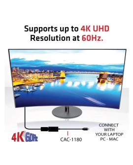 CLUB 3D CAC-1180 Mini DisplayPort 1.4 to HDMI 2.0b HDR Active Adapter