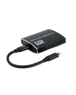 Gembird A-CM-HDMIF2-01 Adapter USB-C na dual HDMI, 4K 60Hz, czarny