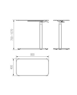 Biurko/Stolik z regulowaną wys. LAPTOP DESK czarny