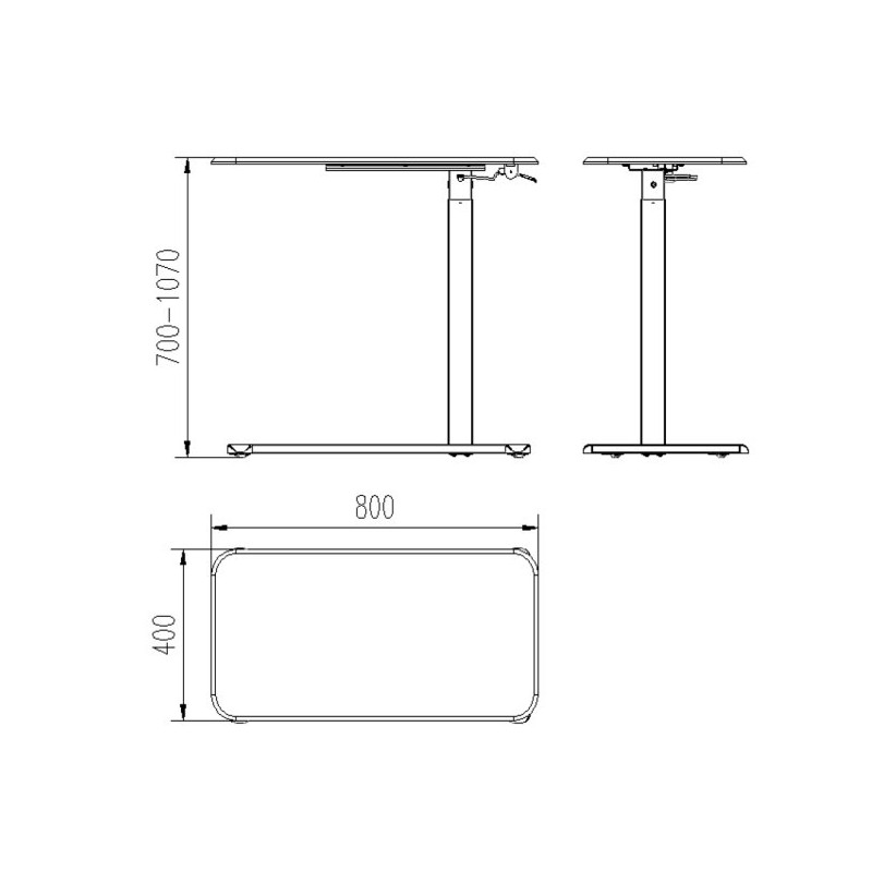 Biurko/Stolik z regulowaną wys. LAPTOP DESK czarny