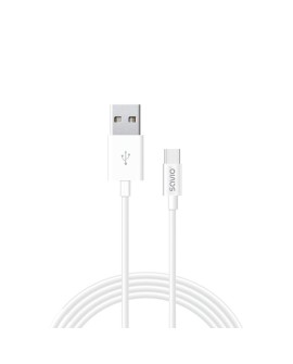 Kabel SAVIO CL-125 (USB typu C - USB 2.0 typu A 1m kolor biały)