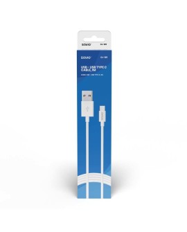 Kabel SAVIO CL-125 (USB typu C - USB 2.0 typu A 1m kolor biały)