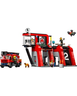 LEGO City 60414 Remiza strażacka z wozem strażackim