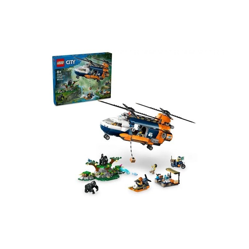 LEGO City 60437 Helikopter badaczy dżungli w bazie