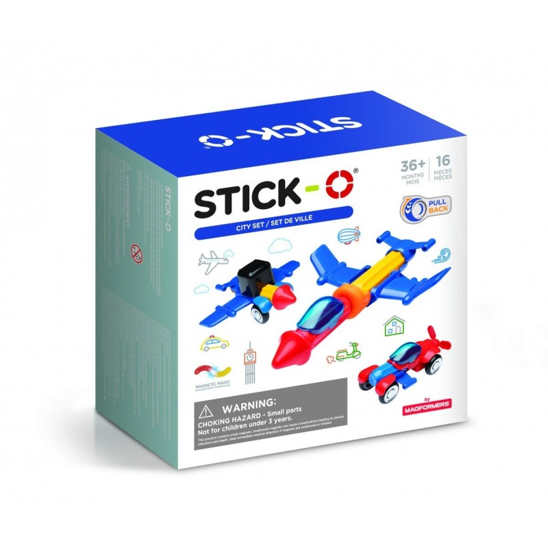 MAGFORMERS Klocki magnetyczne Stick-O zestaw miejski 16 elementów 902003