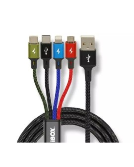 KABEL I-BOX USB 4W1 2XUSB-C, MICROUSB, LIGHTNING