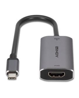 Lindy 43327 adapter kablowy 0,11 m USB Type-C HDMI Czarny, Szary