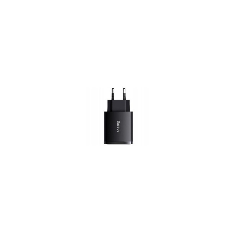 ŁADOWARKA SIECIOWA Baseus Compact Quick Charger CCXJ-E01 30W 2x USB-A 1x USB-C PD 3.0 QC 3.0 CZARNA