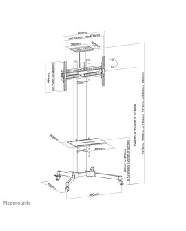Neomounts PLASMA-M1700E uchwyt do tablic informacyjnych 177,8 cm (70") Czarny