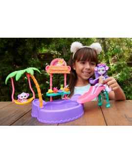 Enchantimals Tropikalny basen Zestaw + Lalka małpka HTW73 MATTEL