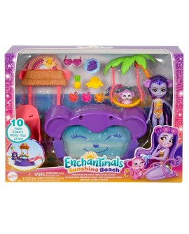 Enchantimals Tropikalny basen Zestaw + Lalka małpka HTW73 MATTEL