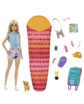 Barbie Kemping Malibu Lalka + akcesoria HDF73 p.4 MATTEL