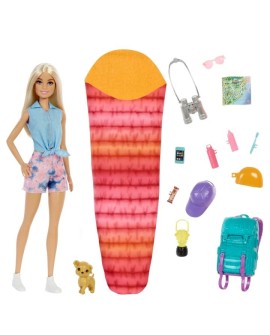 Barbie Kemping Malibu Lalka + akcesoria HDF73 p.4 MATTEL