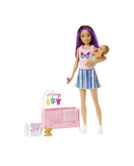 Barbie Opiekunka Usypianie maluszka + Lalka Skipper i bobas HJY33 MATTEL