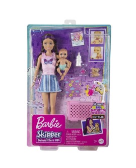 Barbie Opiekunka Usypianie maluszka + Lalka Skipper i bobas HJY33 MATTEL