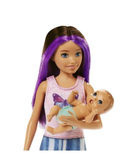 Barbie Opiekunka Usypianie maluszka + Lalka Skipper i bobas HJY33 MATTEL