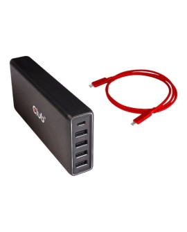 CLUB3D CSV-1564W100 stacja dokująca Dokujący USB 3.2 Gen 1 (3.1 Gen 1) Type-C Czarny