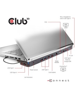 CLUB3D CSV-1564W65 stacja dokująca Dokujący USB 3.2 Gen 1 (3.1 Gen 1) Type-C Czarny