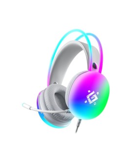 Słuchawki z mikrofonem Defender IGNIS podświetlane Gaming USB RGB białe + GRA