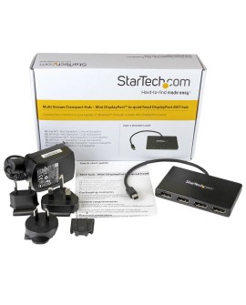 StarTech.com MSTMDP124DP rozgałęziacz telewizyjny Mini DisplayPort 4x DisplayPort