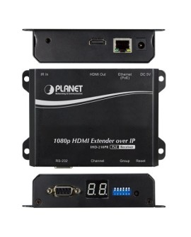 PLANET IHD-210PR przedłużacz AV Amplituner Czarny