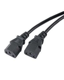 Akyga AK-PC-04A kabel zasilające Czarny 1,8 m CEE7/7 Panel 2 x C13