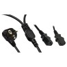 Akyga AK-PC-04A kabel zasilające Czarny 1,8 m CEE7/7 Panel 2 x C13