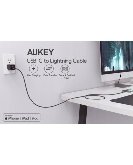 AUKEY CB-CL03 NYLONOWY KABEL USB C-LIGHTNING 2M PD