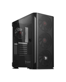 SAVIO Obudowa komputerowa Shadow X2 Mesh/Glass Czarna