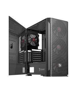 SAVIO Obudowa komputerowa Shadow X2 Mesh/Glass Czarna