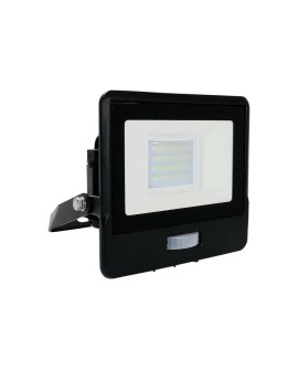 Projektor LED V-TAC 20W SAMSUNG CHIP Czujnik Ruchu Czarny Z MUFĄ VT-128S 6500K 1510lm 5 Lat Gwarancji