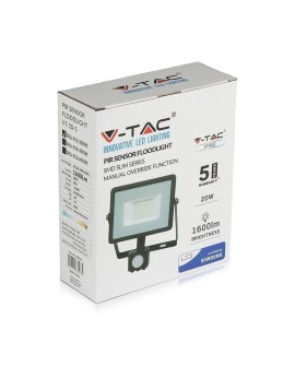 V-TAC Naświetlacz LED z czujnikiem ruchu 20W 3000K 1600lm