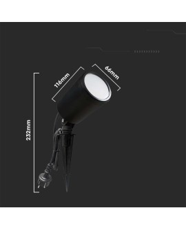Oprawa ogrodowa V-TAC VT-5167 7W LED SMART WiFI IP65 RGB+3000K-6500K 520lm (SKU 3014) Czarny