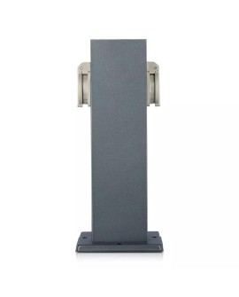 Słupek ogrodowy V-TAC VT-1155-1 30cm 2x gniazdka elektryczne 2x 16A 3600W IP44 (SKU 8820) Szary