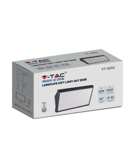 Oprawa ścienna LED V-TAC VT-8055 20W IP65 4000K 2045lm (SKU 6811) Czarny