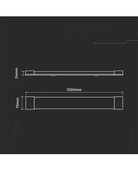 Oprawa LED V-TAC VT-8-50 50W liniowa, natynkowa 150cm 120Lm/W 6500K 6000lm (SKU 20355) Biały