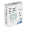 Projektor LED V-TAC VT-20-S-B 20W SAMSUNG CHIP Czujnik ruchu 6400K 1600lm (SKU 450) Biały
