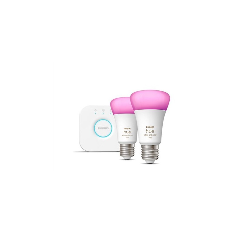 Zestaw startowy Philips Hue HueWCA 2 szt., mostek | E27 | 11 W | Światło białe i kolorowe, 2000K-6500K +16 milionów kolorów |