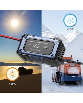 Qoltec 52483 Prostownik do akumulatora z funkcją naprawy | Inteligentna mikroprocesorowa ładowarka| 12V | 6A | LED | 4 tryby