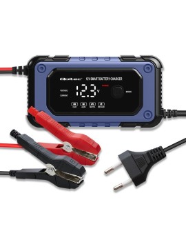 Qoltec 52483 Prostownik do akumulatora z funkcją naprawy | Inteligentna mikroprocesorowa ładowarka| 12V | 6A | LED | 4 tryby