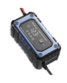 Qoltec 52483 Prostownik do akumulatora z funkcją naprawy | Inteligentna mikroprocesorowa ładowarka| 12V | 6A | LED | 4 tryby