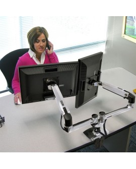Ergotron LX DUAL SIDE BY SIDE ARM POLISH/27IN 18.1KG LIFT33 MIS-D 10Y WA