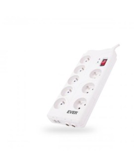 Ever T/LZ05-HOM019/0000 rozdzielacz zasilania PDU Biały 8 Gniazdo(a) sieciowe