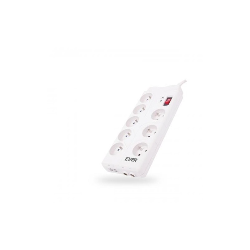 Ever T/LZ05-HOM019/0000 rozdzielacz zasilania PDU Biały 8 Gniazdo(a) sieciowe